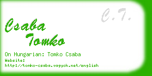 csaba tomko business card